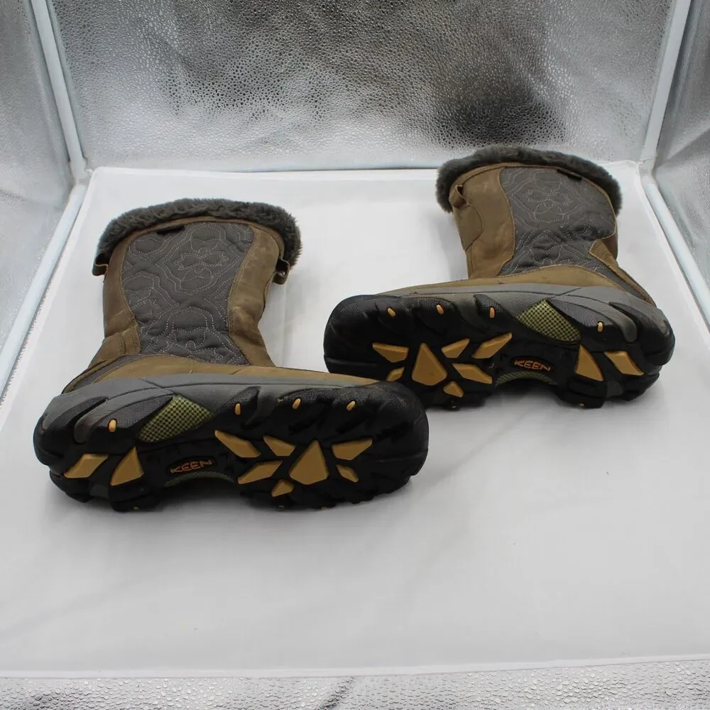 Keen Betty Boot II Size 8  Brown Waterproof Snow Mid Calf Zip Boots Leather